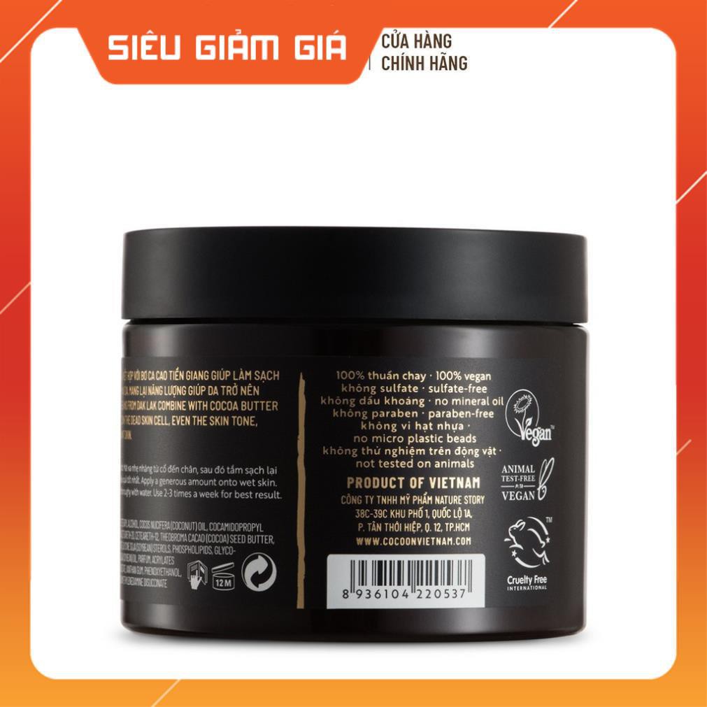 [FREE SHIP-HÀNG CHÍNH HÃNG] Cà phê Đắk Lắk làm sạch da chết cơ thể Cocoon 200ml | BigBuy360 - bigbuy360.vn