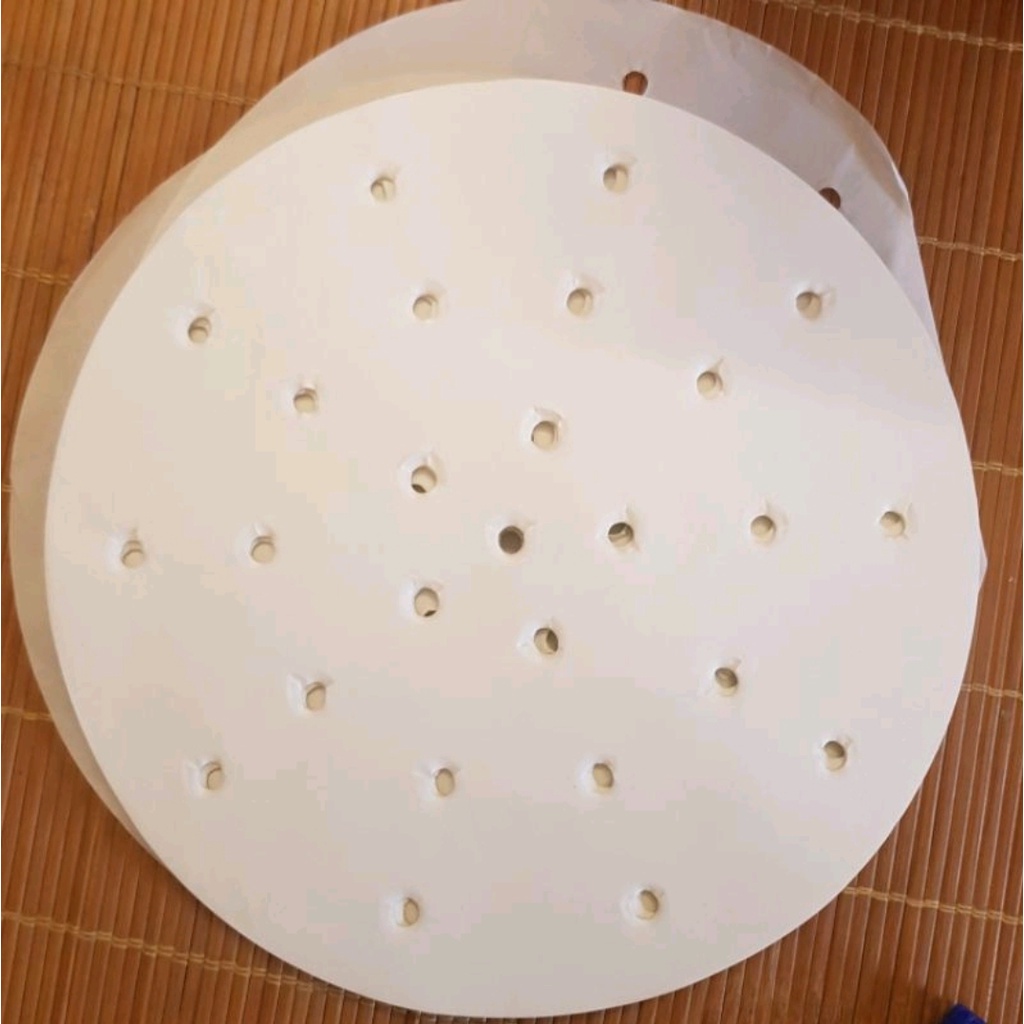 Sét 100 tờ Giấy Nến Đục Lỗ cho Nồi Chiên Không Dầu - 23cm, giấy thấm dầu - ăn lót xửng hấp