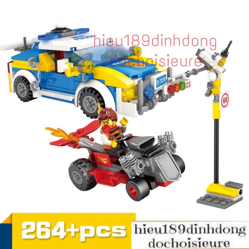 Lắp ráp xếp hình 67270 - 67273 : Xe oto truy bắt tội phạm thành phố