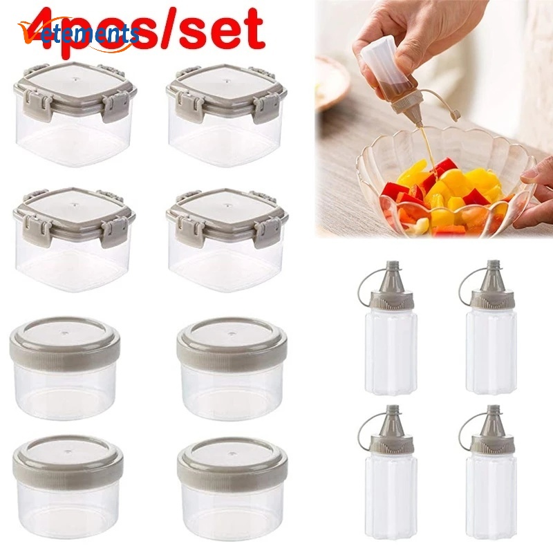 Set 4 Lọ Trong Suốt Đựng Gia Vị Tiện Dụng Cho Dã Ngoại