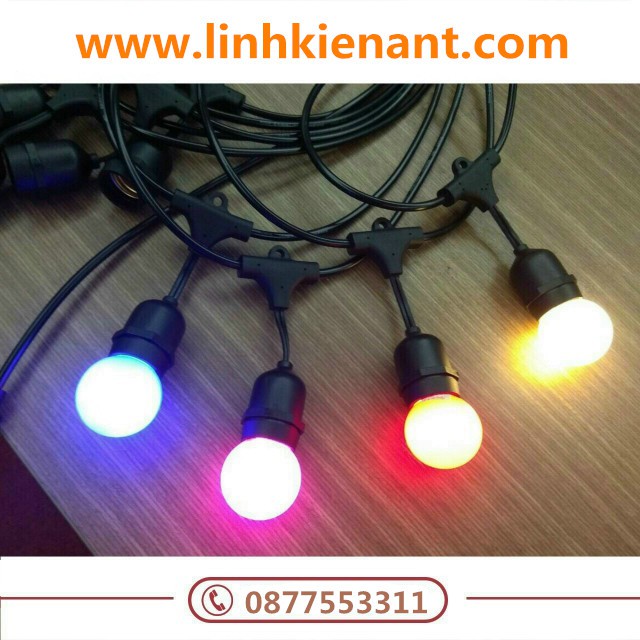 ĐUI ĐÈN THẢ E27 TRÁNG TRÍ NGOÀI TRỜI ,5M10Đ,10M15Đ,10M20Đ