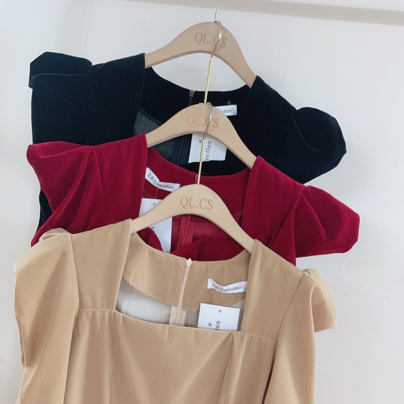 Váy body Nhung Kèm Đai