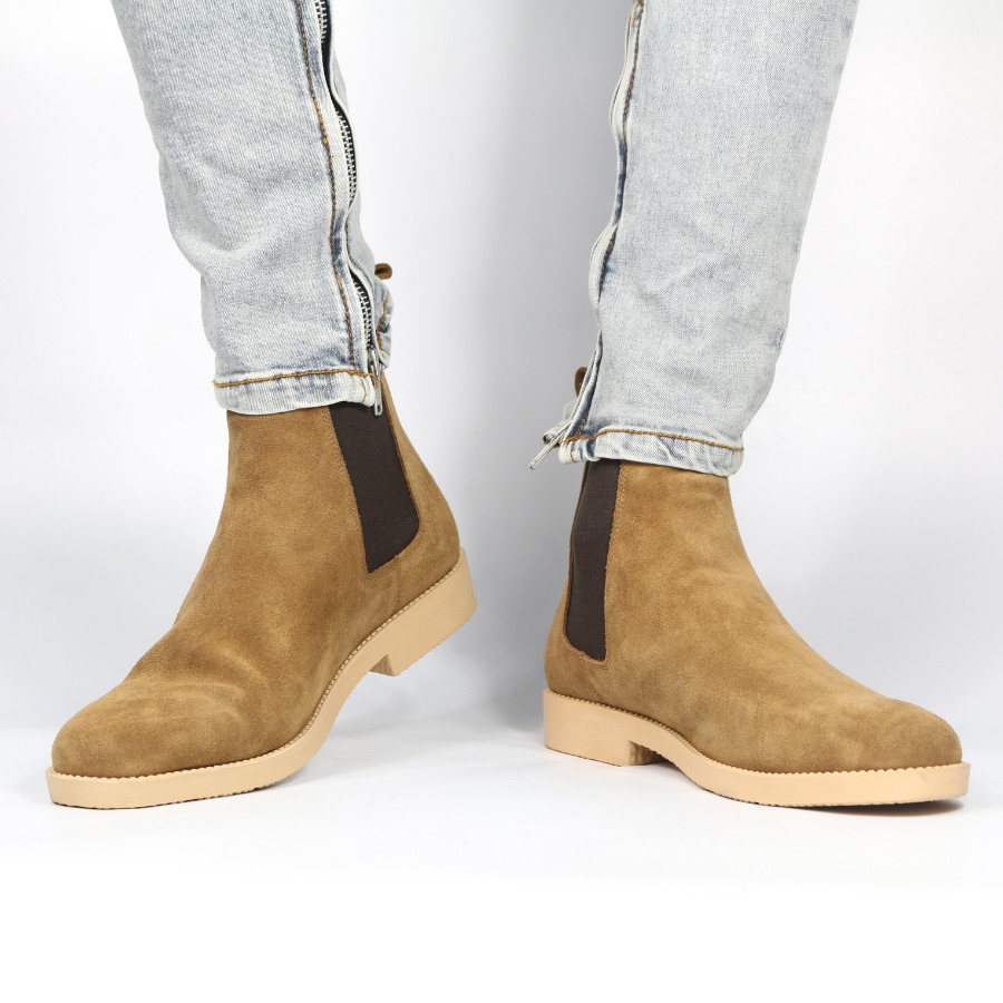 Chelsea Boots da lộn màu nâu thời trang nam | BigBuy360 - bigbuy360.vn
