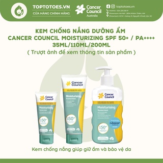 Kem chống nắng Dưỡng ẩm Cancer Council Moisturizing SPF 50+/ PA ++++