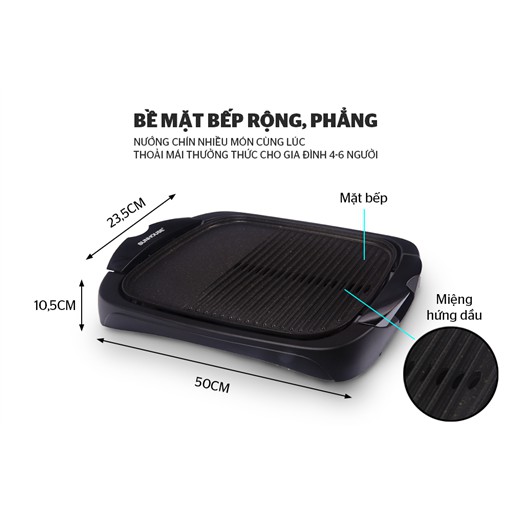 Bếp nướng điện Sunhouse SHD4602 + tặng khuôn làm giò inox