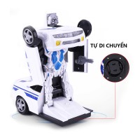 Đồ chơi xe ô tô cảnh sát biến hình chạy pin/Xe biến hình robot/Tặng Pin AA