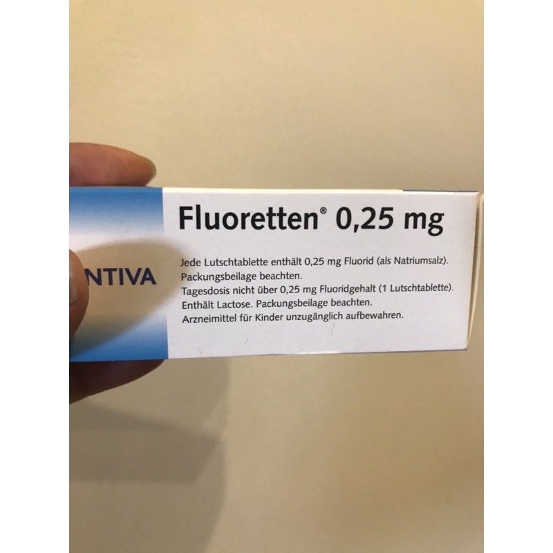 Fluoretten 0.25mg viên ngậm chống sâu răng của Đức