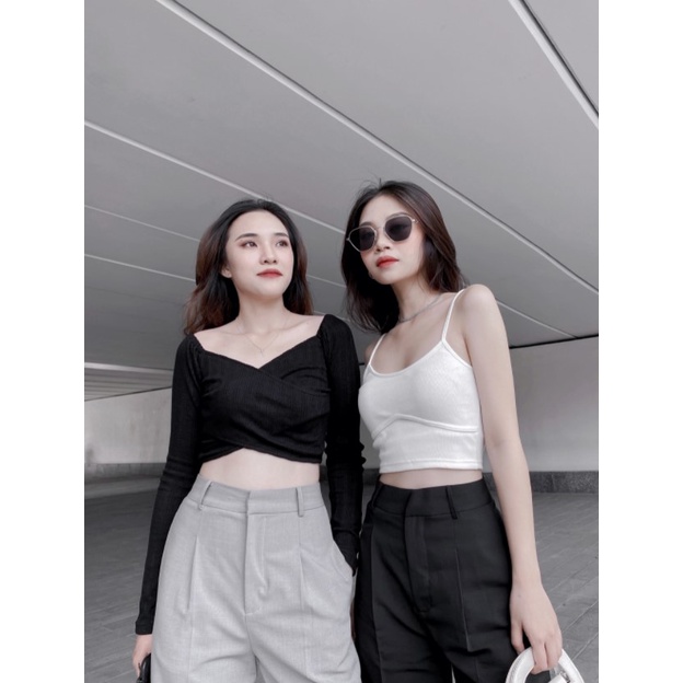 Áo dây cơ bản croptop thời trang GAGO màu trắng kem GA3615 | BigBuy360 - bigbuy360.vn