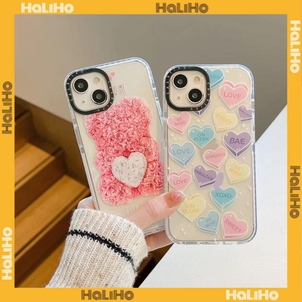 iPhone Case Silicone Soft Case Clear Case Thickened Shockproof Protection Camera Love Bear Cute Compatible For iPhone 11 iPhone 13 Pro Max iPhone 12 Pro Max iPhone 7 Plus iPhone xr