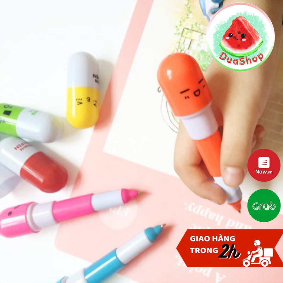[Mã 11LSSALE giảm 100% đơn 50k] Bút Bi Viên Thuốc Vitamin, Bút Bi Rút Gọn, Bút Bi Sáng Tạo 🍉Duashop🍉