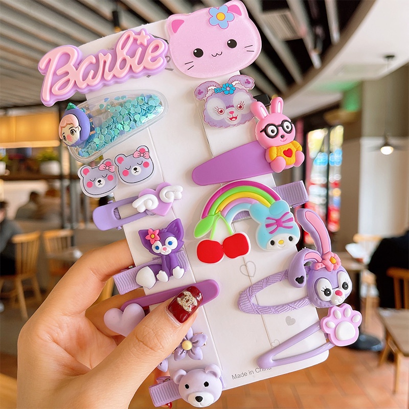 Set 14 Kẹp Tóc Hoạt Hình Dễ Thương Cho Bé Gái