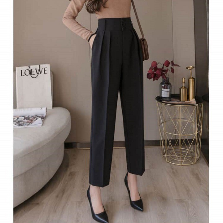 Quần baggy cạp cao 3 cúc chất tuyết mưa hàng l1 siêu tôn dáng