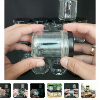 Hũ thuỷ tinh nắp thiếc 100ml làm sữa chua, bánh flan, chưng yến, đựng bột, mứt (màu nắp đen)