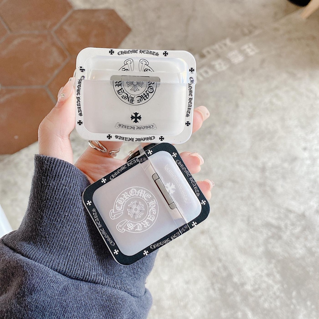 Vỏ Bảo Vệ Hộp Sạc Tai Nghe Airpods 1/2/pro 3 gen 3 Bằng Silicon Mềm Trong Suốt Chống Rơi Hình Vuông Màu Trắng Đen