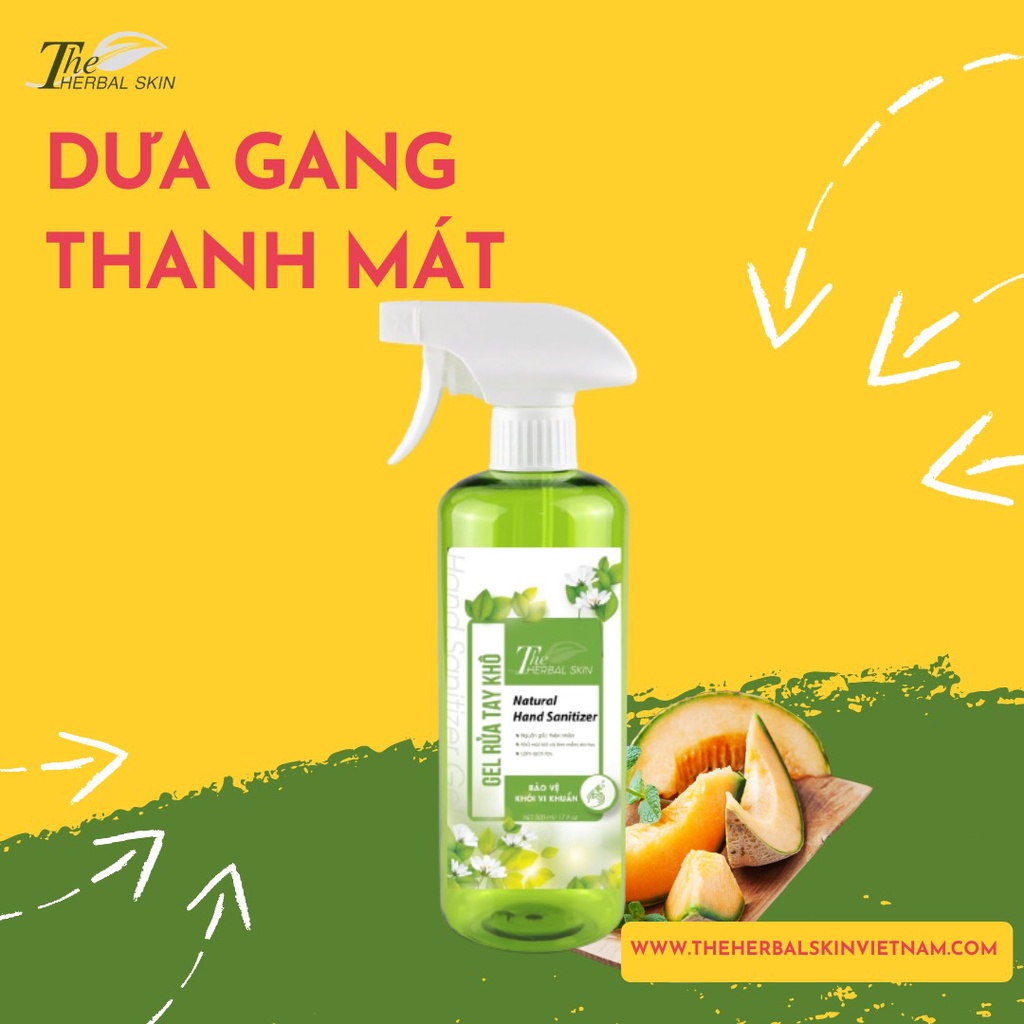 Xịt Rửa Tay Khô Sát Khuẩn The Herbal Skin 500ml