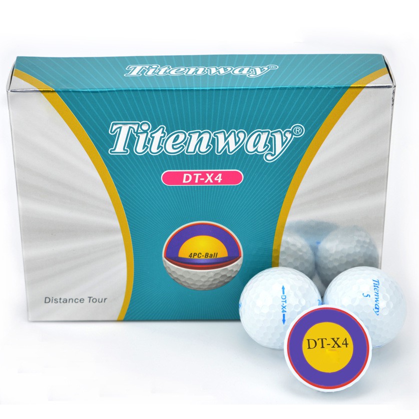 Hộp 12 Bóng Golf Titenway DT-X4 4 Lớp New