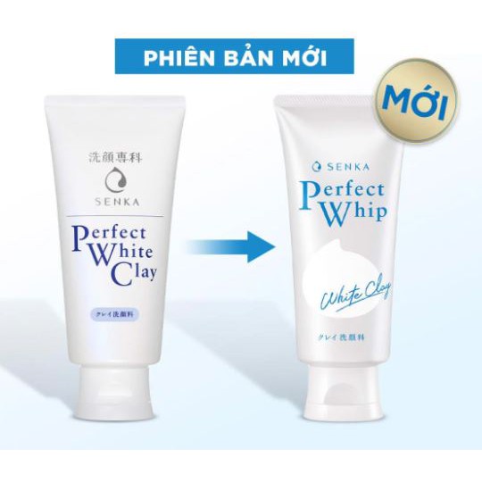 Sữa Rửa Mặt Đất Sét Trắng Giúp Làm Sạch Sâu, Dưỡng Da Sáng Mịn Senka Perfect White Clay