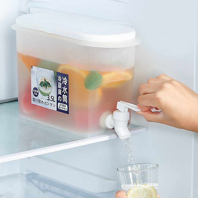 Bình Nước 3.5L Có Vòi Để Tủ Lạnh Cao Cấp, Đựng Nước Trái Cây Tiện Lợi Đa Năng Ngăn Nắp