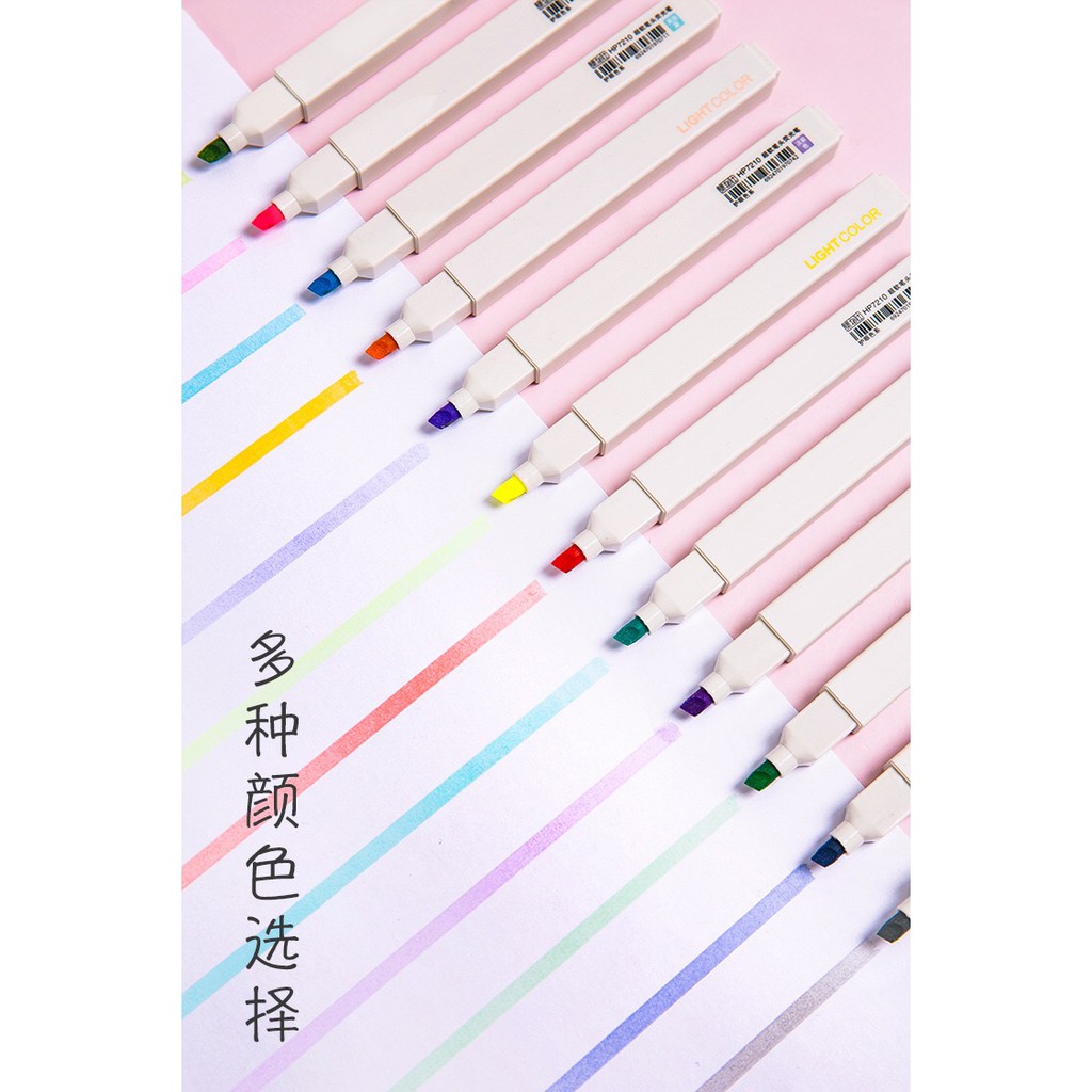 Set 6 Bút Dạ Đánh Dấu Nhiều Màu Tiện Lợi