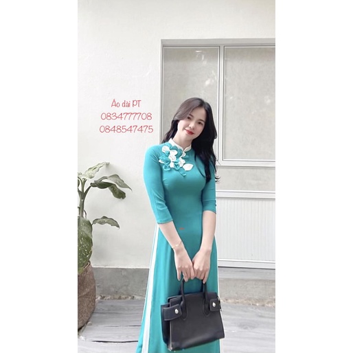 Áo dài đính hoa nổi sang chảnh. chất lụa Nhật cao cấp