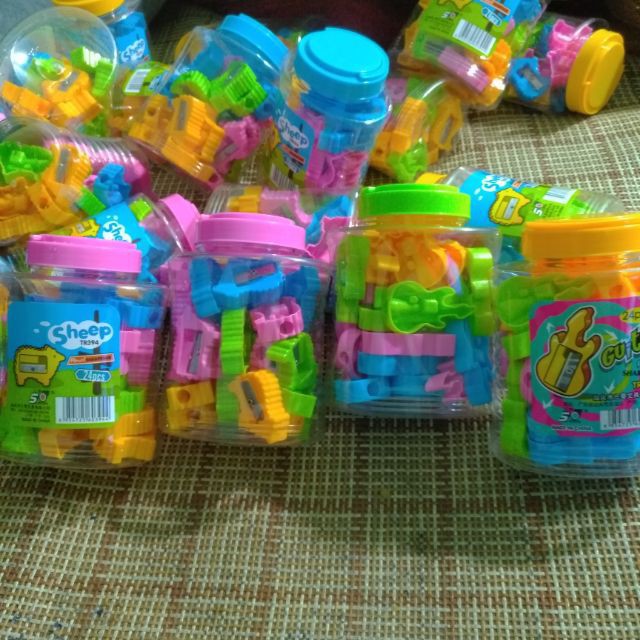 Hộp 24 chiếc gọt bút chì Gọt chì nhựa Chuốt bút chì nhiều hình nhiều màu dễ thương