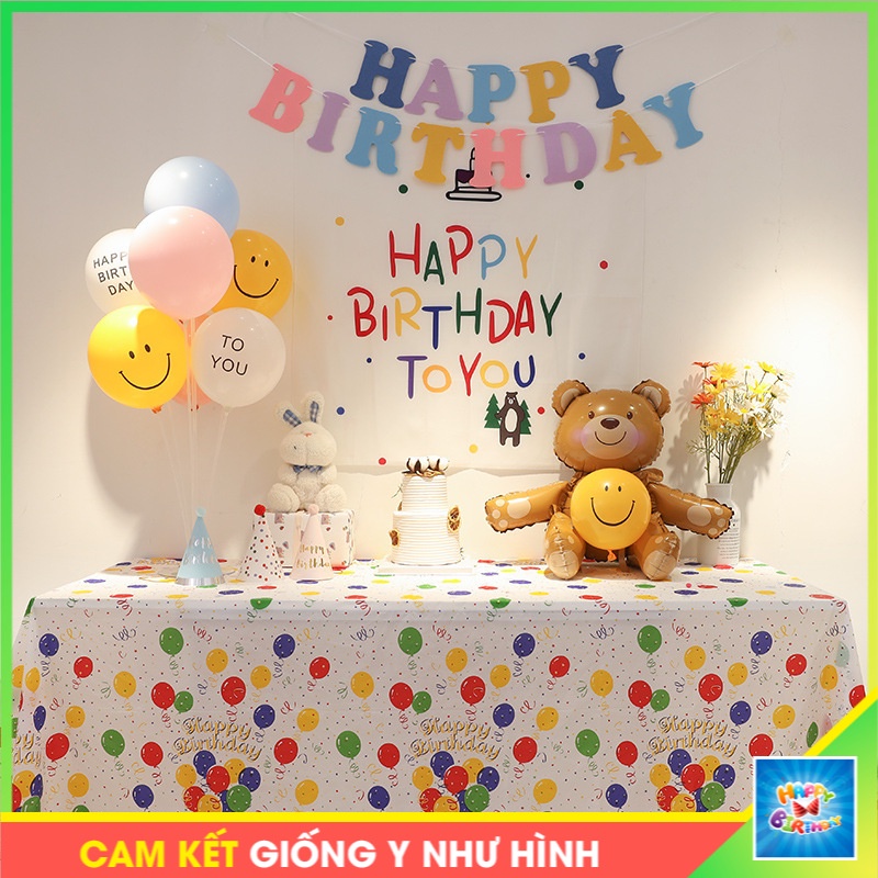 Set trang trí sinh nhật Hàn Quốc đơn giản tại nhà, Set bóng trang trí sinh nhật tôi nôi, tiệc tùng tại nhà cho bé