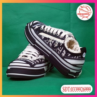 Giày thể thao sneaker xVESSEL dior đế trắng style rách cao 3,5-4cm - Yabi store