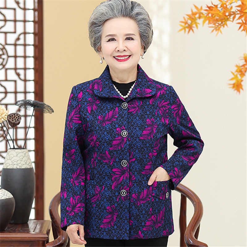 Quần áo mùa thu của bà mẹ trung niên và phụ nữ lớn tuổi áo khoác mùa xuân và mùa thu | BigBuy360 - bigbuy360.vn