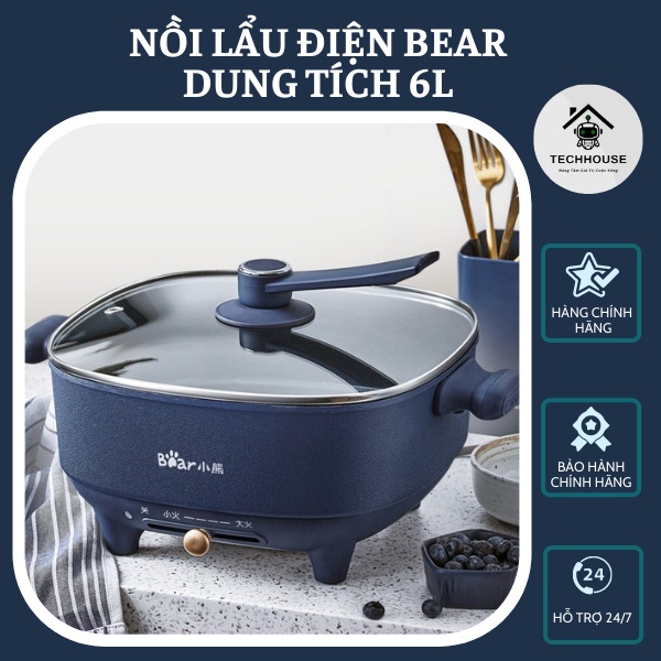Nồi lẩu nướng điện đa năng cao cấo BEAR DHG- C60F2 dung tích 6 lít công suất 1500W