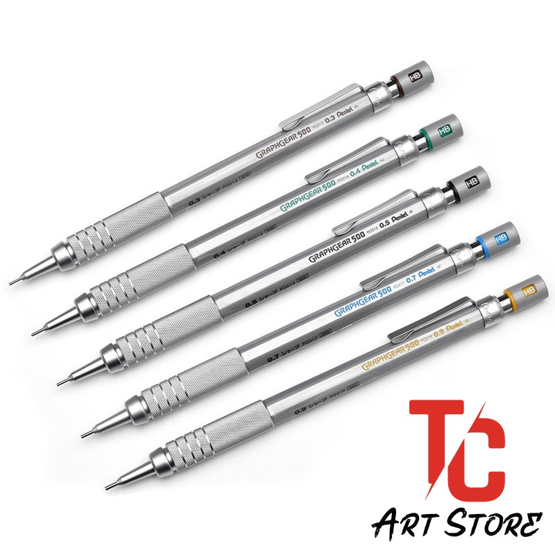 Bút chì kim Pentel đủ size ngòi - Bút chì vẽ kỹ thuật Pentel Draughting Pencil Graphgear 500 - 100% HÀNG CHÍNH HÃNG