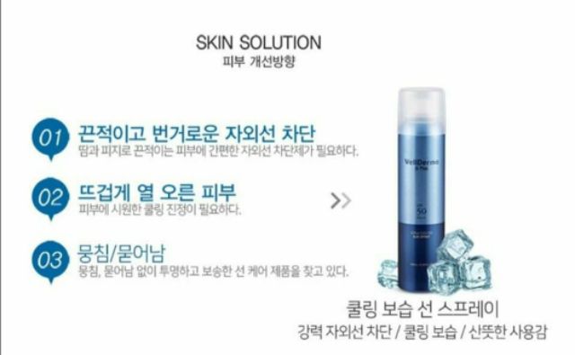 Xịt Chống Nắng Chống Trôi, Giảm Nhiệt, Làm Mát Da Wellderma G PLus Cooling Sun Spray SPF50 PA+++