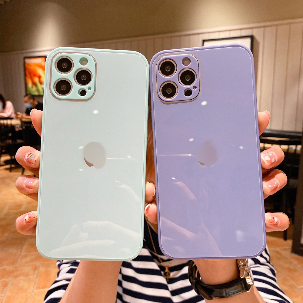 Vỏ điện thoại bằng kính lỏng cho iPhone 13 12 11 Pro Max XS Max XR X 8 7 Plus Bảo vệ máy ảnh