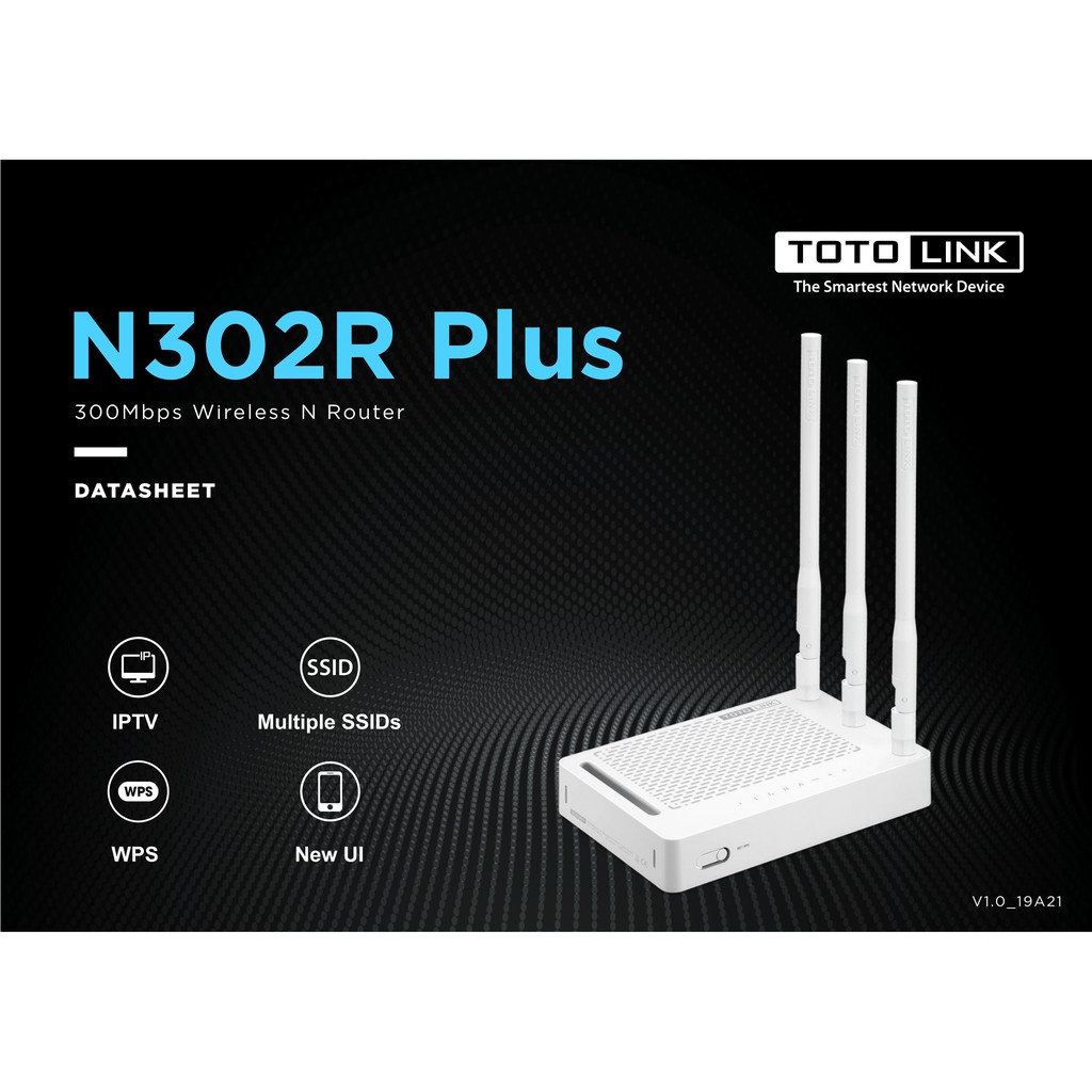 TOTOLINK N302R Plus Router Wi-Fi chuẩn N 300Mbps Cục phát wifi tốc độ ổn định giá rẻ Hãng phân phối chính thức