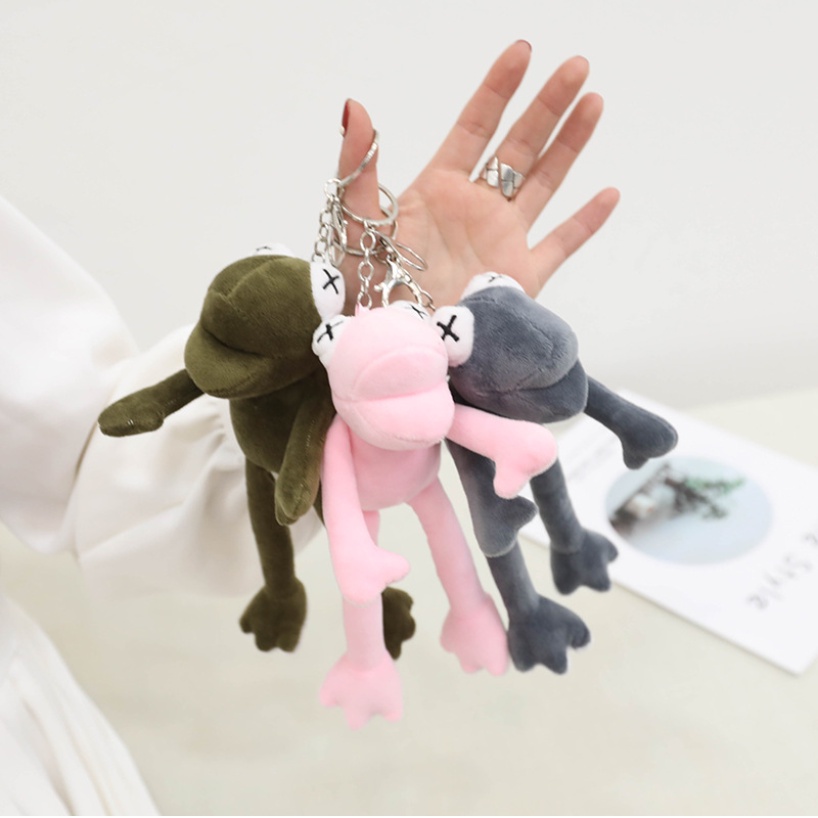 Gấu bông mini trang trí chú Ếch chân dài cute, móc chìa khóa đa năng trang trí balo làm quà tặng sinh nhật đẹp ý nghĩa