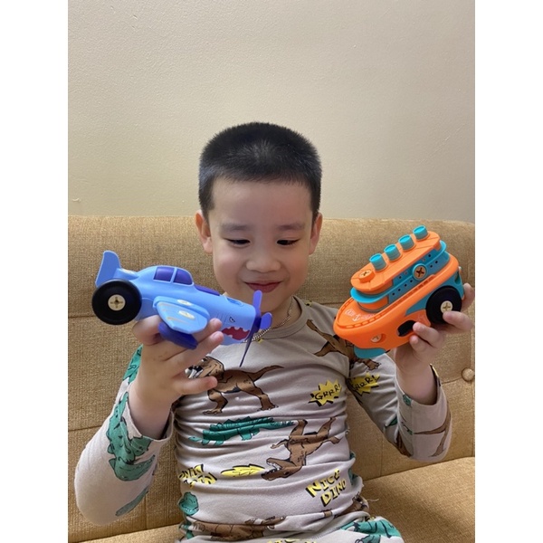 Bộ 4 đồ chơi xe lắp ráp mô hình chạy pin