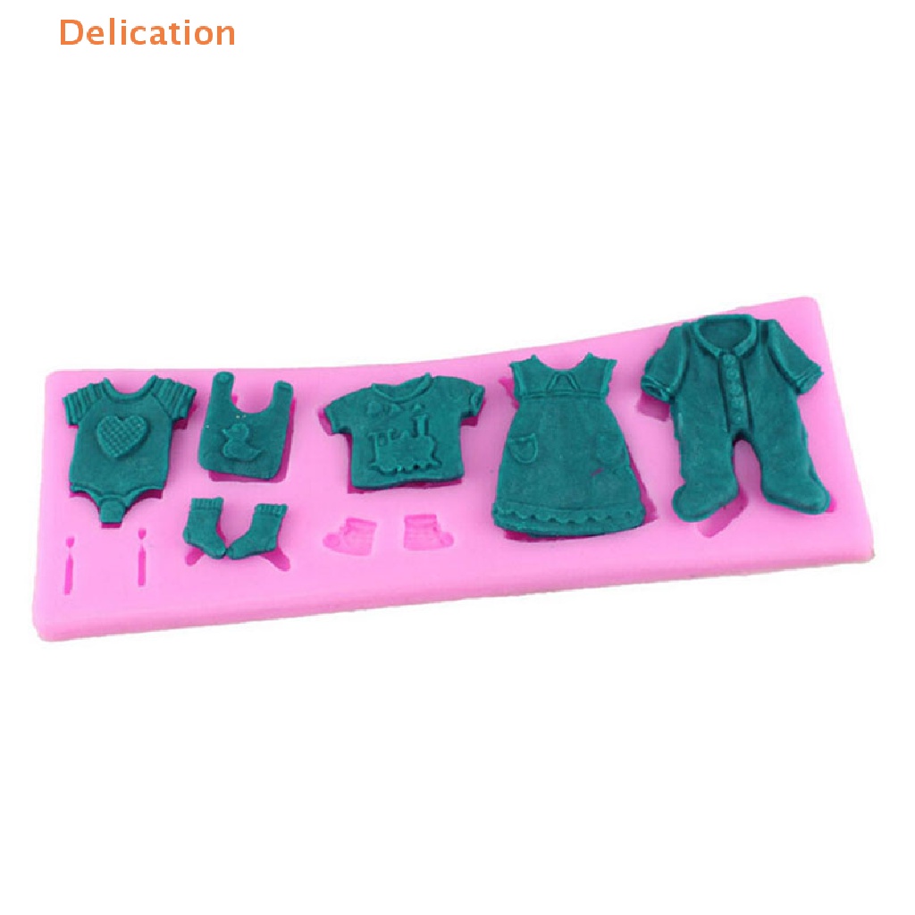 Khuôn Silicone Tạo Hình Trang Trí Bánh Kem Hình Quần Áo Em Bé 3D DIY