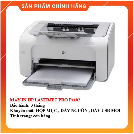 MÁY IN HP LASERJET PRO P1102 - KÈM HỘP MỰC , DÂY NGUỒN , DÂY USB MỚI - AALO.VN