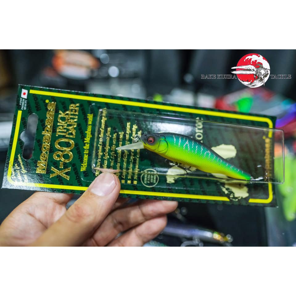 MỒI GIẢ CÂU CÁ CHÍNH HÃNG Megabass X-80 Trick Darter Made in Japan Length: 80.5 mm Weight: 9.8 g Type: Suspending
