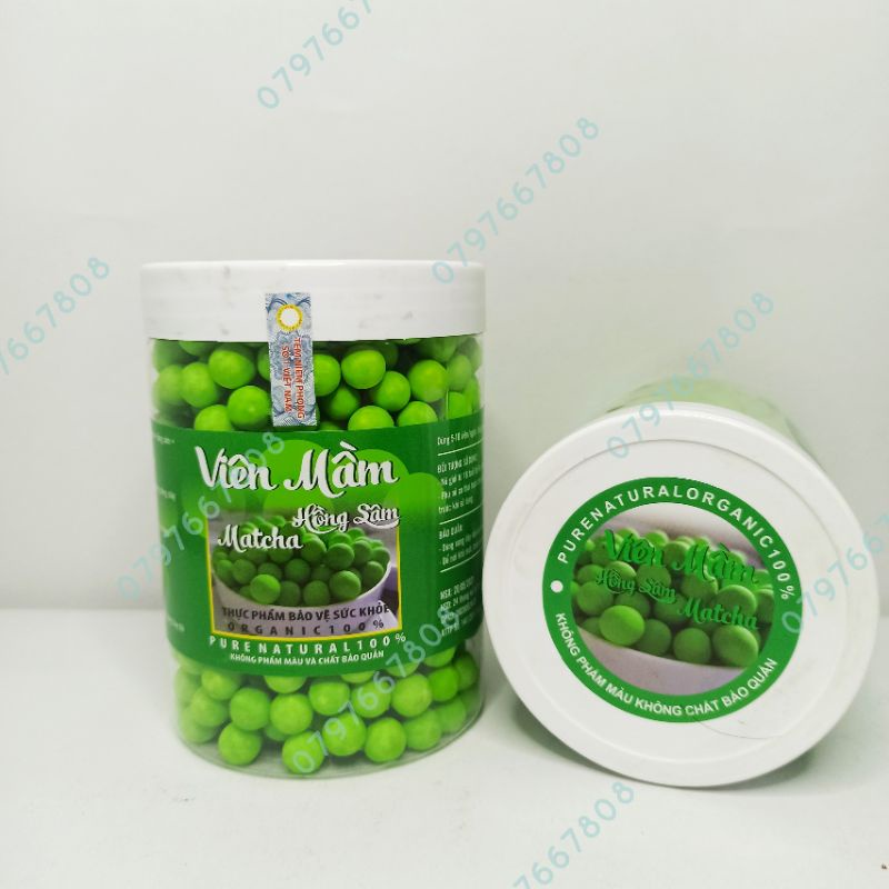 500gr Viên Mầm Đậu Nành Hồng Sâm Matcha Nở Ngực, Tăng Vòng 1, Đẹp Da, Tăng Sinh Lý Nữ có Chứng Nhận An Toàn Thực Phẩm