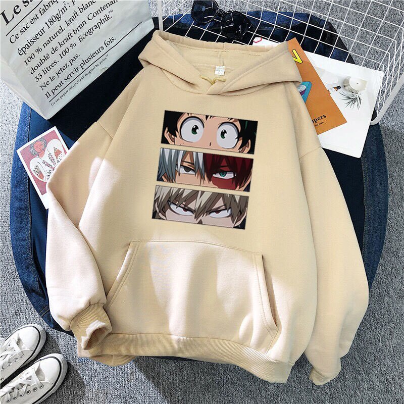 Năm 2021 Thời Trang Anime Nhật Bản Hip Hop Áo My Hero Giới Học Thuật Khoác Hoodie Nam Nữ Thu Đông Cổ