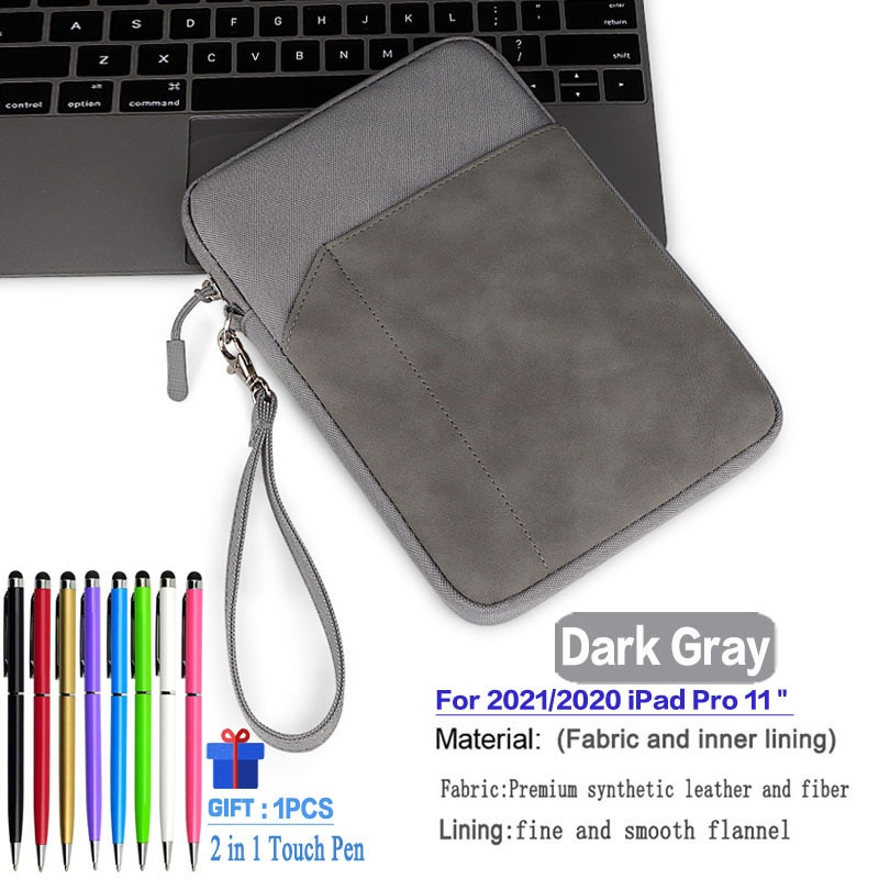 Túi đựng máy tính bảng có dây khóa kéo chống sốc cho iPad M1 Pro 11 2021 iPad 11 inch thế hệ 1 2 3