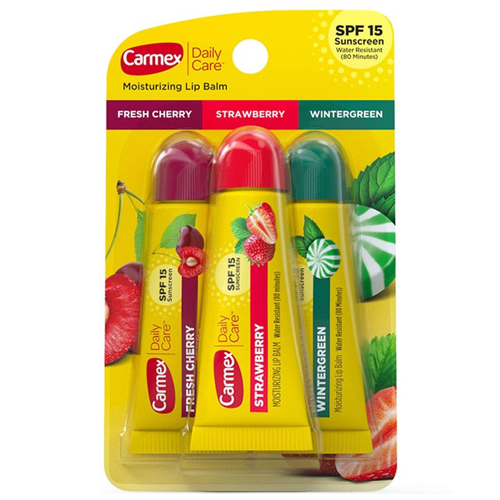 Dưỡng môi Carmex Variety Pack - Set 3 cây, 3 x 10g