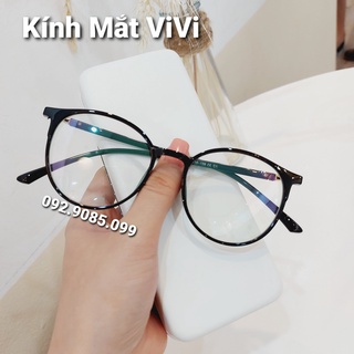 Gọng kính cận nữ dáng tròn V513 chất liệu nhựa dẻo hàn quốc, nhận cắt cận viễn loạn Kính mắt ViVi