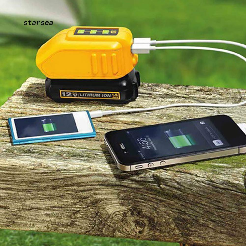 Bộ sạc chuyển đổi USB sạc điện thoại cho dewalt 12 / 18 / 20V Li-ion dcb090