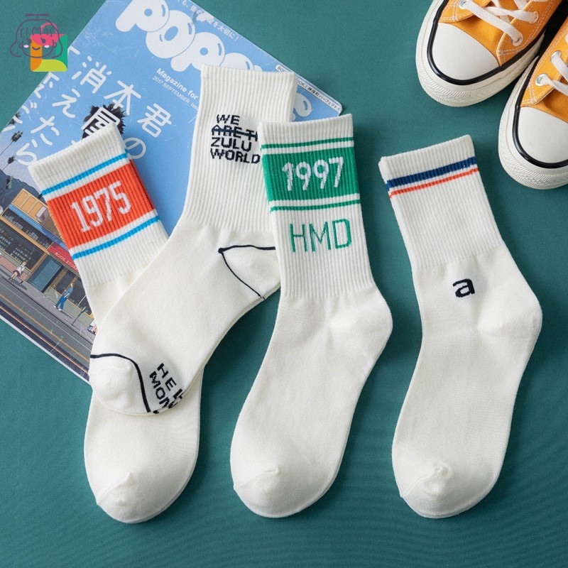 Vớ thể thao nữ in số 1997 phong cách đường phố YUK