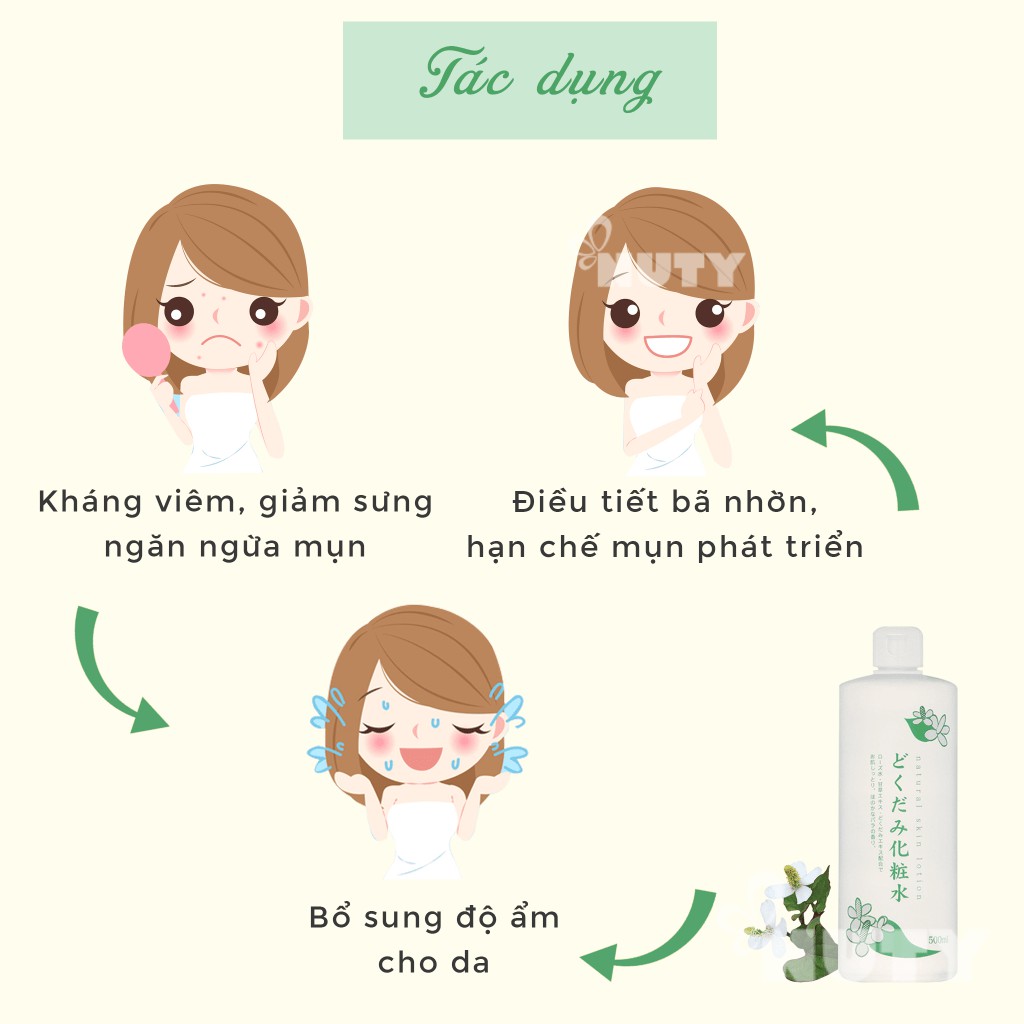 Nước hoa hồng lotion toner diếp cá, tía tô Dokudami Nội Địa Nhật Bản