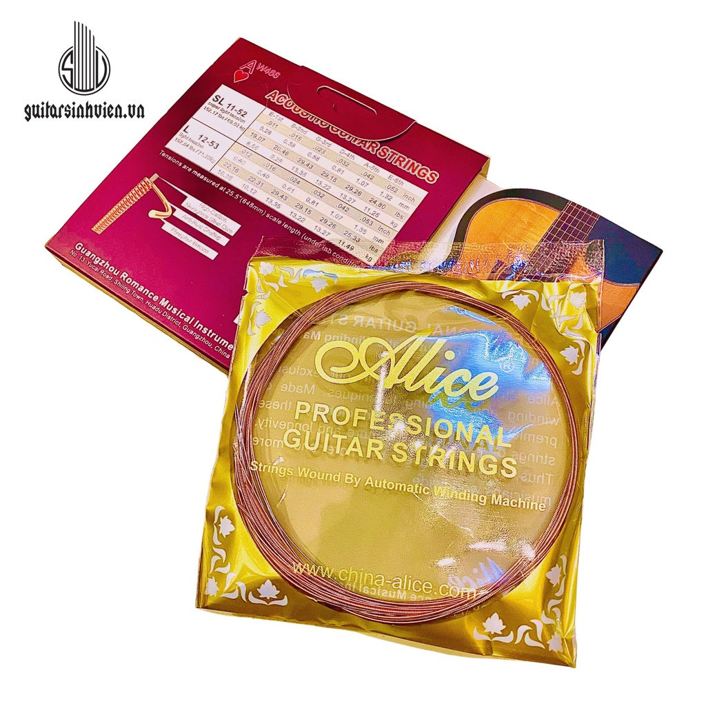 Dây Đàn Alice AW466  - Dây Đàn Trái Tim - Dây Đàn Guitar Acoustic Chính Hãng 466 - Bộ 6 Dây Đàn