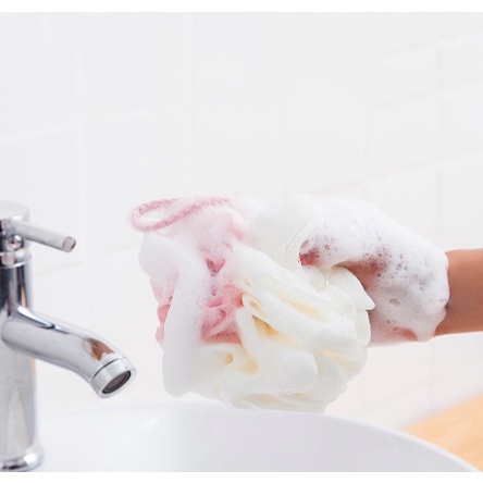 Bông Tắm Tròn Cao Cấp 2 Màu - Siêu Tạo Bọt Kì Cọ Tẩy Da Chết