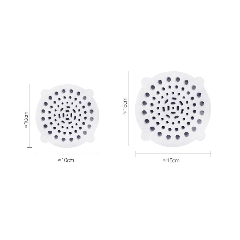 20Pcs Disposable White Floor Drain Sink Sewer Filter Stickers / Anti-blocking Strainer / Bathroom Kitchen Accessories