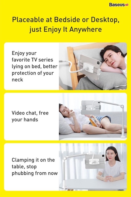 Bộ đế giữ điện thoại chân kẹp dùng cho iPad Baseus Otaku Life Rotary | BigBuy360 - bigbuy360.vn